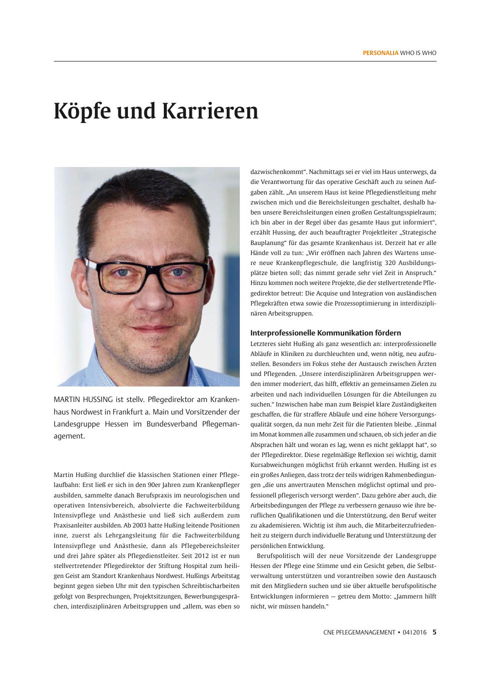 Vorschauseite 1: Köpfe und Karrieren
