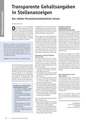 Vorschauseite 1: Transparente Gehaltsangaben in Stellenanzeigen Das sollten Personalverantwortliche wissen