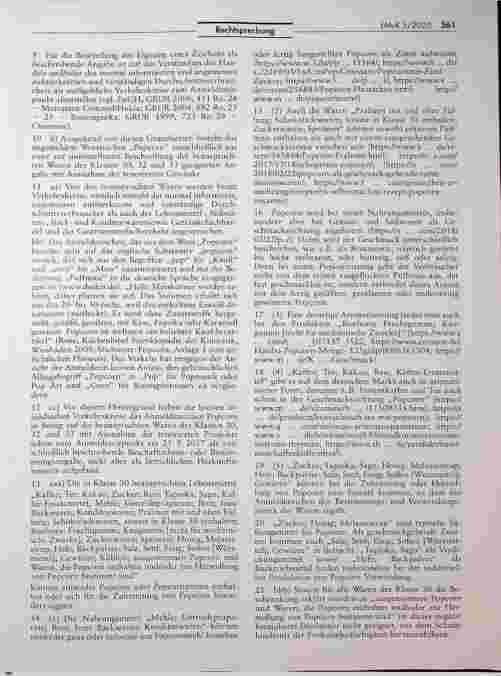 Vorschauseite 2: 4 Unterscheidungskräftiges Wortzeichen für Mineralwässer und Fruchtsäfte (Popcorn)