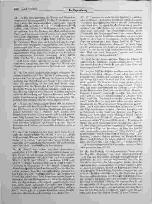 Vorschauseite 3: 4 Unterscheidungskräftiges Wortzeichen für Mineralwässer und Fruchtsäfte (Popcorn)