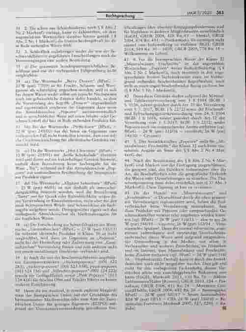 Vorschauseite 4: 4 Unterscheidungskräftiges Wortzeichen für Mineralwässer und Fruchtsäfte (Popcorn)