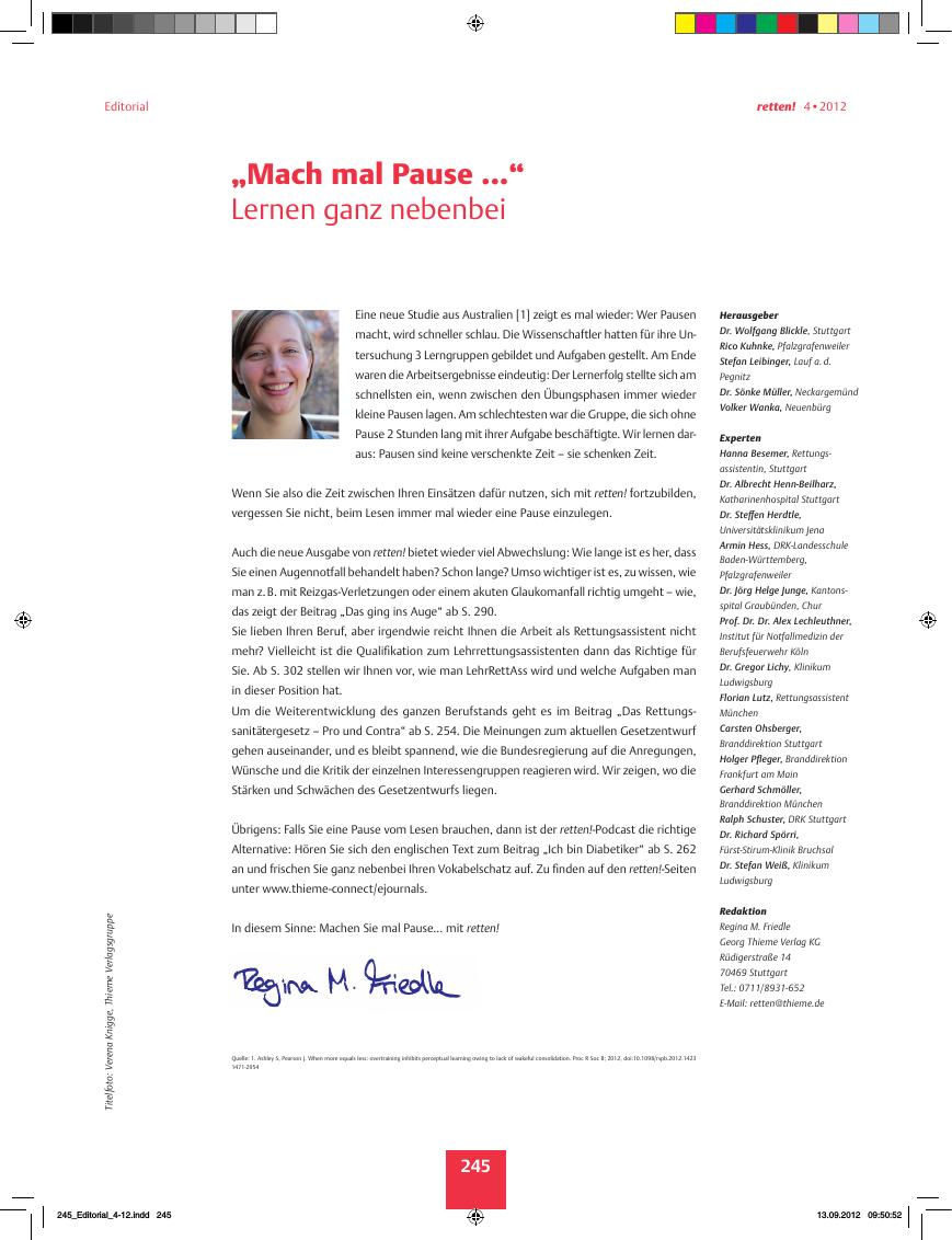 Vorschauseite 1: ?Mach mal Pause ...? ? Lernen ganz nebenbei