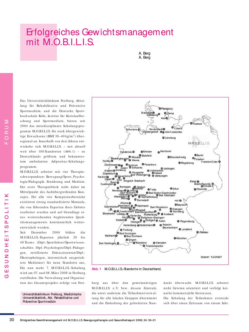 Vorschauseite 1: Erfolgreiches Gewichtsmanagement mit M.O.B.I.L.I.S.