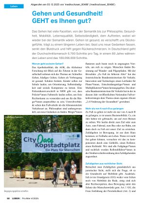Vorschauseite 1: Gehen und Gesundheit! GEHT es Ihnen gut?