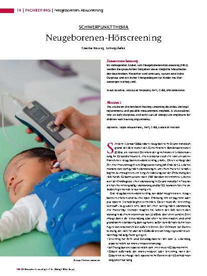 Vorschauseite 1: Neugeborenen-Hörscreening