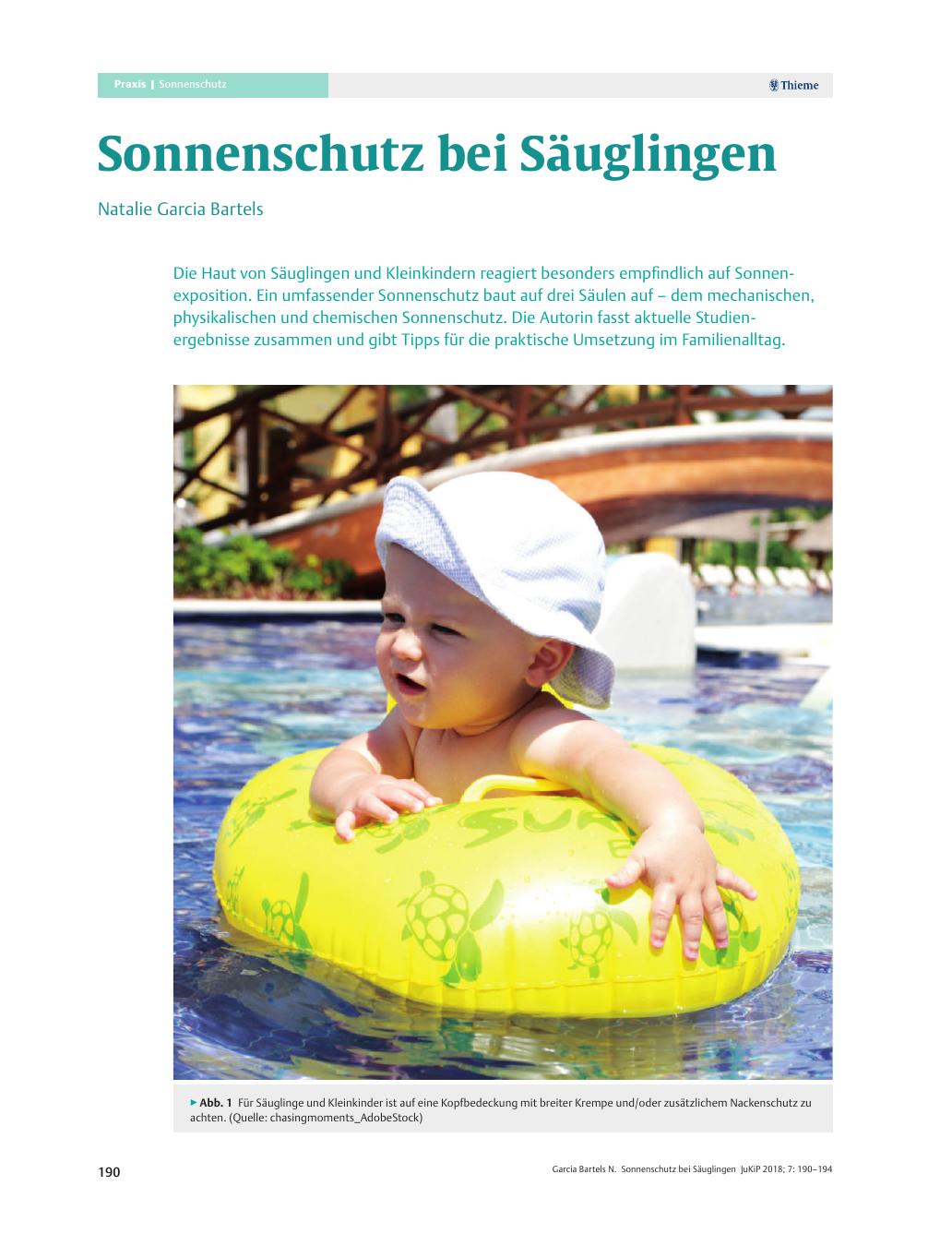Vorschauseite 1: Sonnenschutz bei Säuglingen