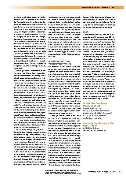Vorschauseite 3: Stellungnahme der Initiative Chronische Wunden e. V. (ICW) zur AWMF S3-Leitlinie „Lokaltherapie schwerheilender und/oder chronischer Wunden aufgrund von peripherer arterieller Ver…