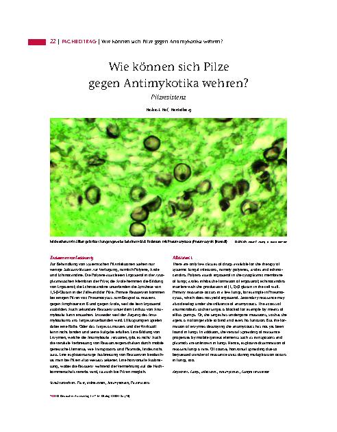 Vorschauseite 1: Wie können sich Pilze gegen Antimykotika wehren?