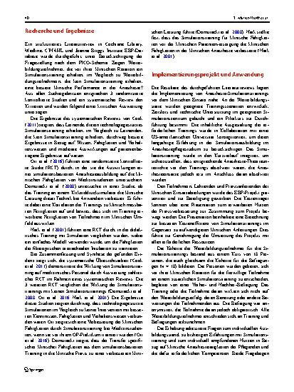 Vorschauseite 5: Wahrnehmung der Wirksamkeit von frühem Anästhesiesimulationstraining auf die klinische Performance von Anästhesiepflegenden in Weiterbildung