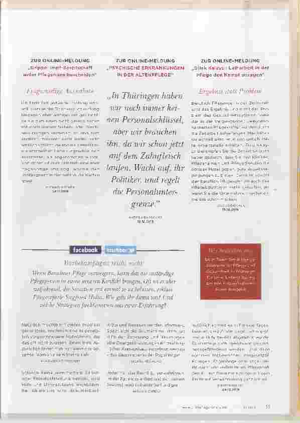 Vorschauseite 2: AUFREGER DES MONATS „DISKUSSION ÜBER PFLICHTDIENST IN DER PFLEGE“