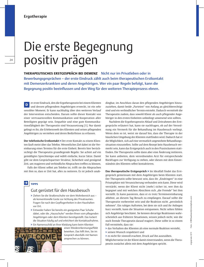Vorschauseite 1: Therapeutisches Erstgespräch bei Demenz ? Die erste Begegnung positiv prägen