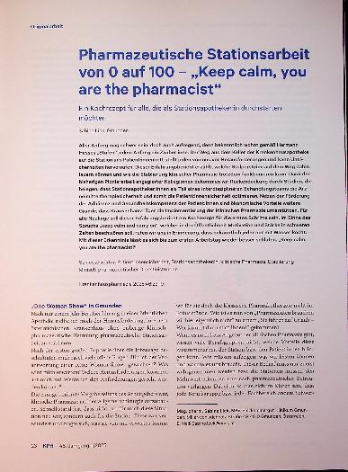 Vorschauseite 1: Pharmazeutische Stationsarbeit von 0 auf 100 - „Keep calm, you are the pharmacist“