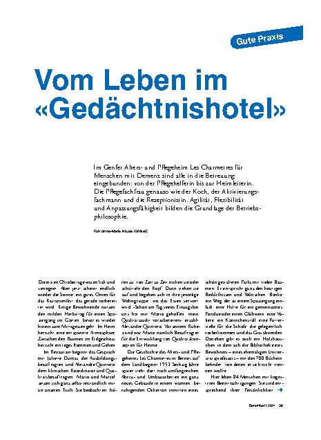 Vorschauseite 1: Vom Leben im „Gedächtnishotel“