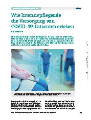 Vorschauseite 1: Wie Intensivpflegende die Versorgung von COVID-19-Patienten erleben.