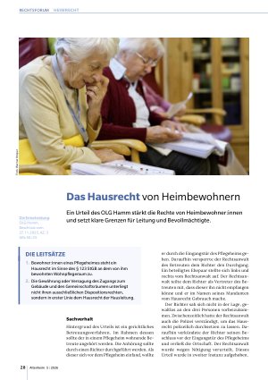 Vorschauseite 1: Das Hausrecht von Heimbewohnern