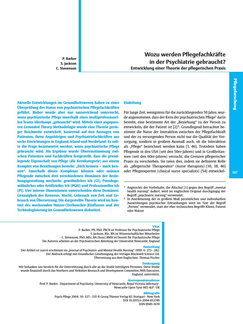 Vorschauseite 1: Wozu werden Pflegefachkräfte in der Psychiatrie gebraucht?