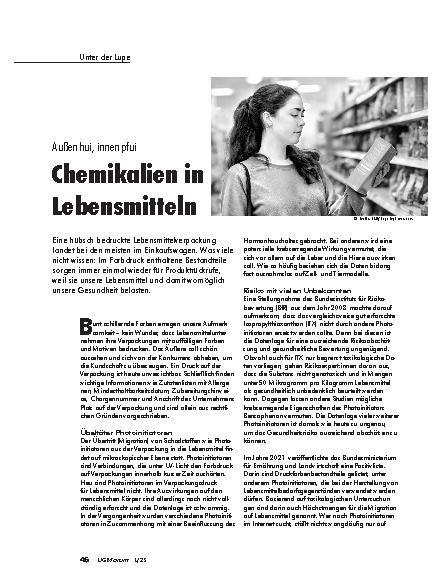 Vorschauseite 1: Außen hui, innen pfui Chemikalien in Lebensmitteln