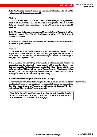 Vorschauseite 6: Beraterbrief Pflege 2020-2024