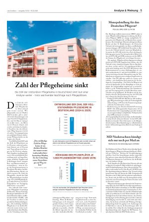 Vorschauseite 1: Zahl der Pflegeheime sinkt