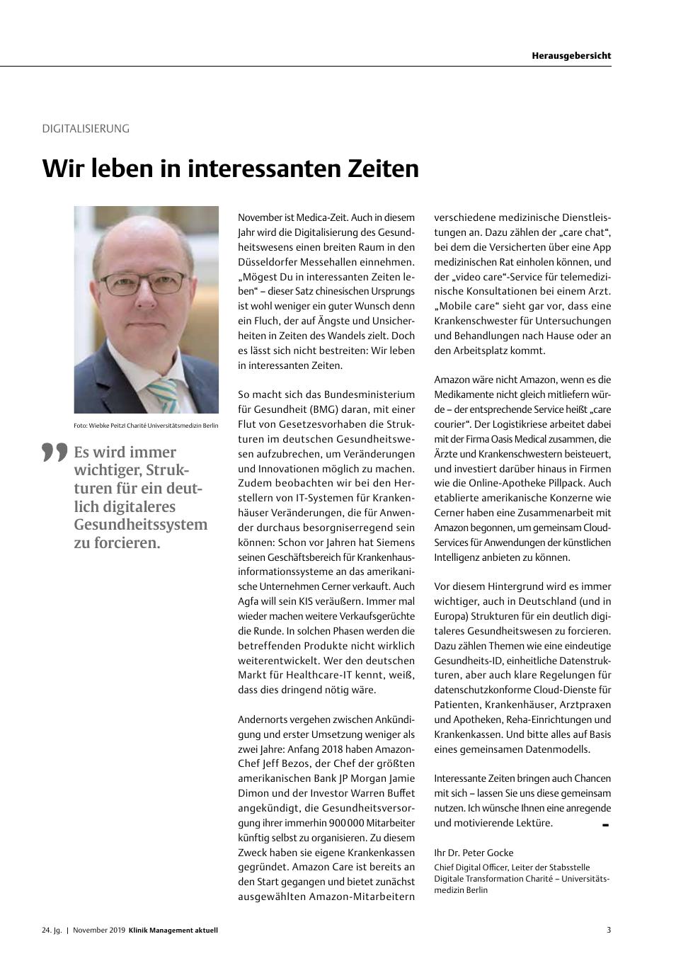 Vorschauseite 1: Digitalisierung: Wir leben in interessanten Zeiten