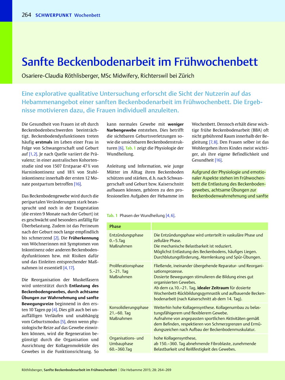 Vorschauseite 1: Sanfte Beckenbodenarbeit im Frühwochenbett