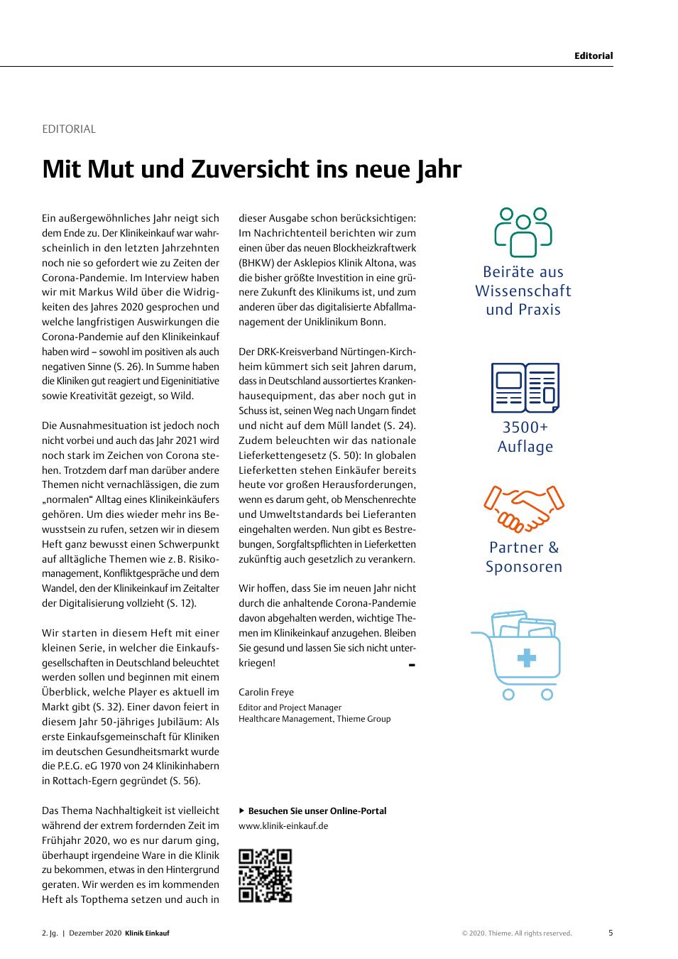 Vorschauseite 1: Mit Mut und Zuversicht ins neue Jahr