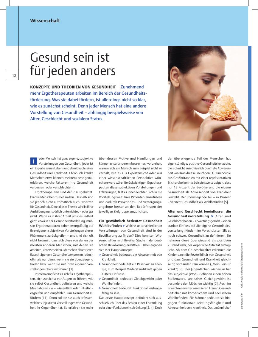 Vorschauseite 1: Konzepte und Theorien von Gesundheit ? Gesund sein ist für jeden anders