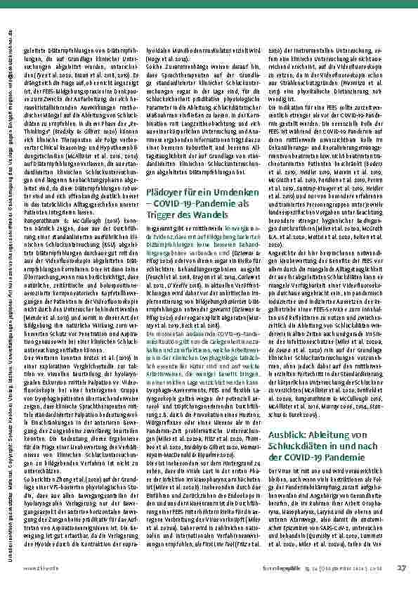 Vorschauseite 6: Schluckdiagnostik und COVID-19: Plädoyer für ein Umdenken