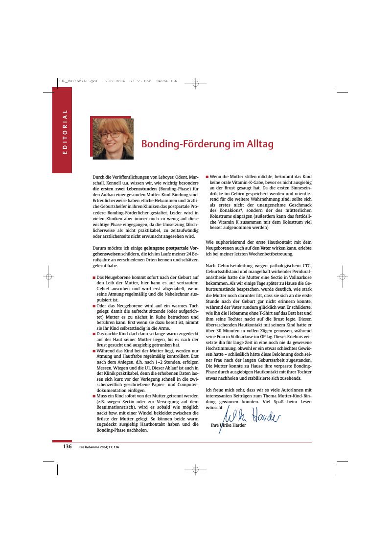 Vorschauseite 1: Bonding-Förderung im Alltag
