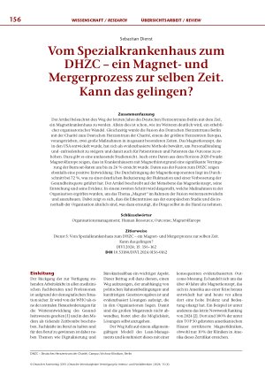 Vorschauseite 1: Vom Spezialkrankenhaus zum DHZC – ein Magnetund Mergerprozess zur selben Zeit. Kann das gelingen?