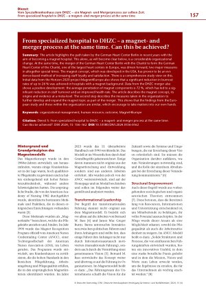 Vorschauseite 2: Vom Spezialkrankenhaus zum DHZC – ein Magnetund Mergerprozess zur selben Zeit. Kann das gelingen?