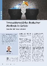 Vorschauseite 1: Innovationsstärke deutscher Medtech in Gefahr