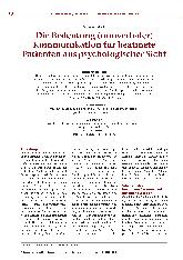 Vorschauseite 1: Die Bedeutung (nonverbaler) Kommunikation für beatmete Patienten aus psychologischer Sicht