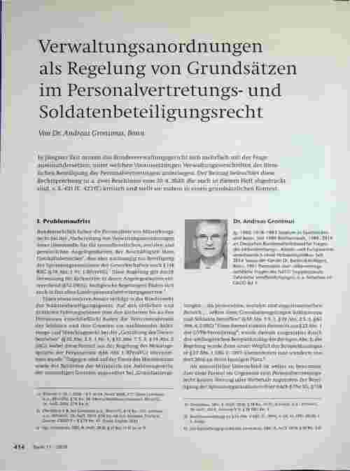 Vorschauseite 1: Verwaltungsanordnungen als Regelung von Grundsätzen im Personalvertretungsund Soldatenbeteiligungsrecht