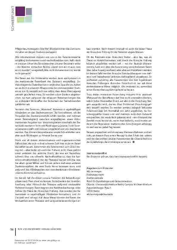 Vorschauseite 3: Einblick in die Welt der Klinischen Studien: Erfahrungsbericht zweier Studienassistenten