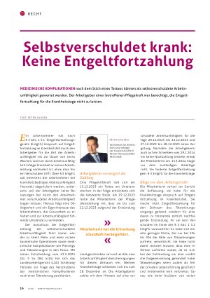 Vorschauseite 1: Selbstverschuldet krank: Keine Entgeltfortzahlung