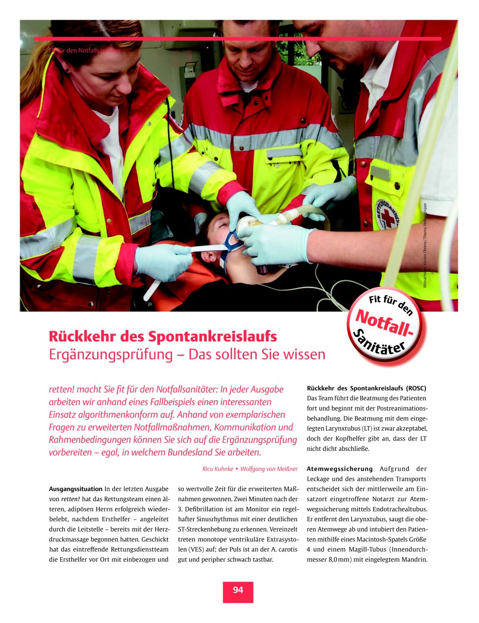 Vorschauseite 1: Rückkehr des Spontankreislaufs ? Ergänzungsprüfung ? Das sollten Sie wissen