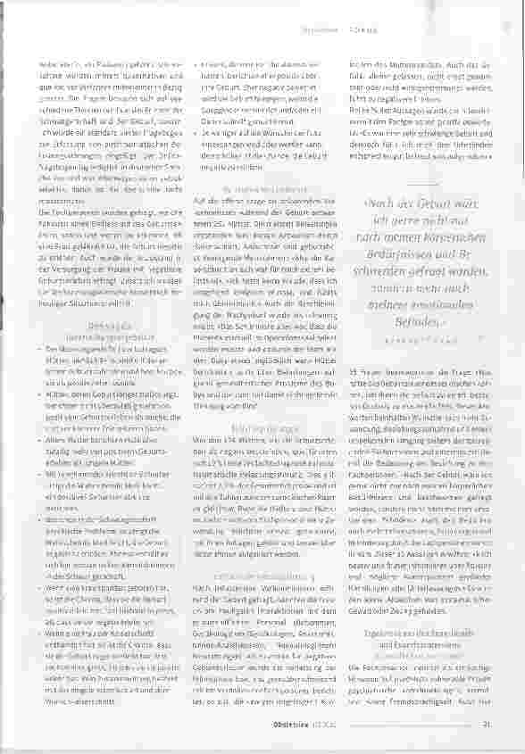 Vorschauseite 2: Wie erleben Mütter in der Deutschschweiz die Geburt?