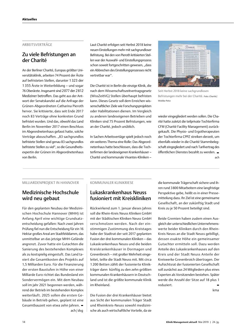 Vorschauseite 1: Arbeitsverträge: Zu viele Befristungen an der Charité