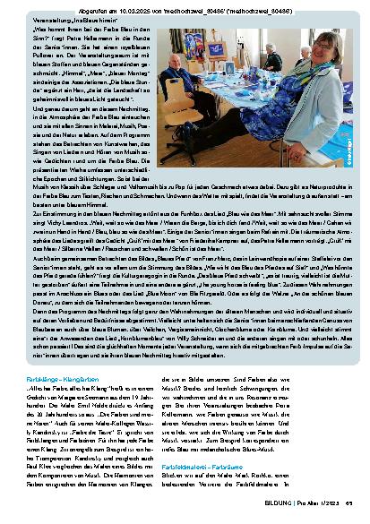Vorschauseite 2: Die emotionale Kraft der Farben in Kunst, Musik und Poesie Anregungen aus der Praxis von der Kulturgeragogin Petra Kellermann