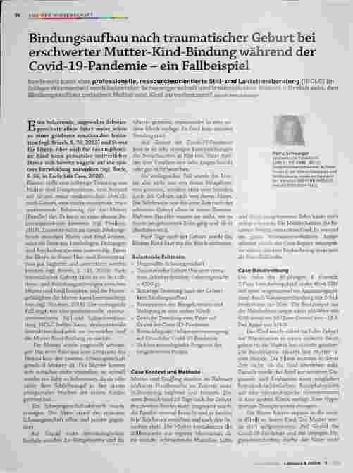 Vorschauseite 1: Bindungsaufbau nach traumatischer Geburt bei erschwerter Mutter-Kind-Bindung während der Covid-19-Pandemie - ein Fallbeispiel