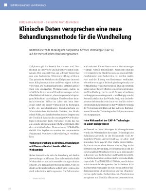 Vorschauseite 1: Klinische Daten versprechen eine neue Behandlungsmethode für die Wundheilun