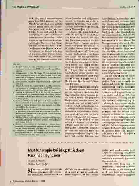 Vorschauseite 1: Musiktherapie bei idiopathischem Parkinson-Syndrom