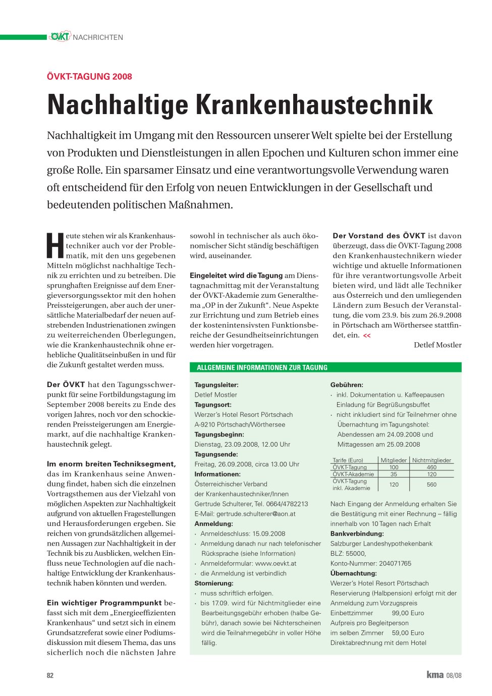 Vorschauseite 1: Nachhaltige Krankenhaustechnik