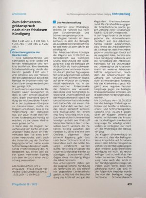 Vorschauseite 1: Zum Schmerzensgeldanspruch nach einer fristlosen Kündigung