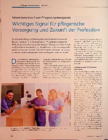 Vorschauseite 1: Wichtiges Signal für pflegerische Versorgung und Zukunft der Profession