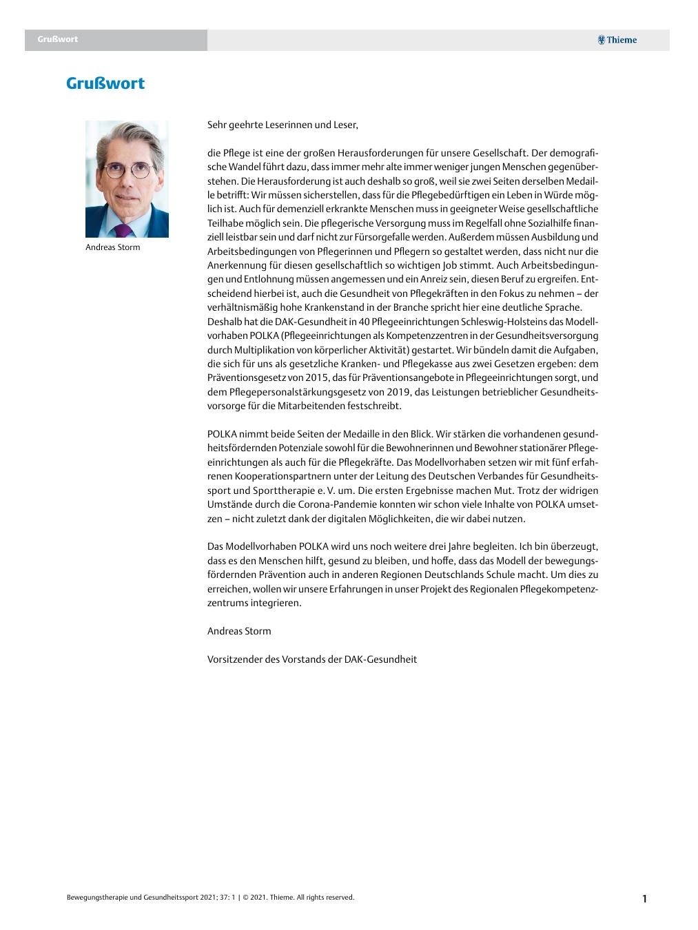 Vorschauseite 1: Grußwort