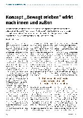 Vorschauseite 1: Konzept „Bewegt erleben“ wirkt nach innen und außen.