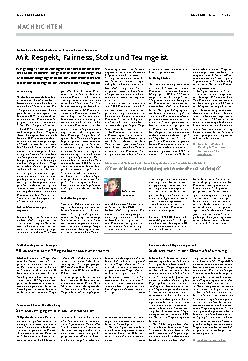 Vorschauseite 1: Mit Respekt, Fairness, Stolz und Teamgeist