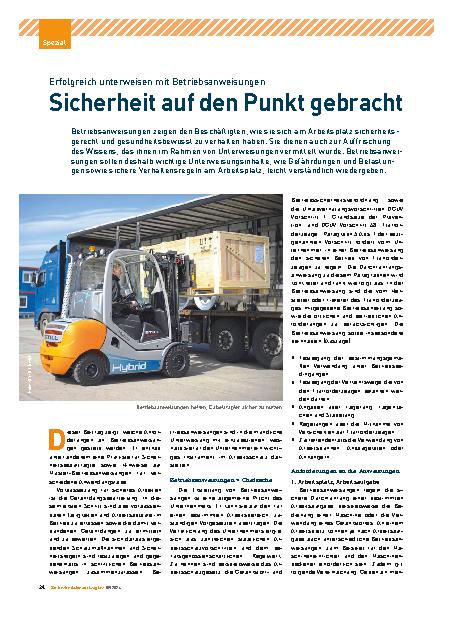 Vorschauseite 1: Erfolgreich unterweisen mit Betriebsanweisungen: Sicherheit auf den Punkt gebracht.